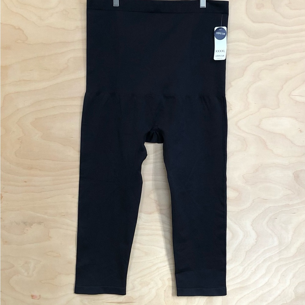 NWT Empetua Ribbed Crop Black Leggings 19Inseam Womens Plus Sz 4XL.